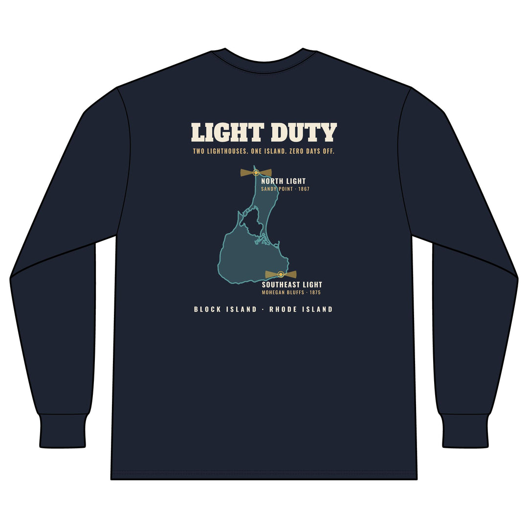 Light Duty Block Island lighthouses men's thermal long sleeve, additional view - BlockBoundRI