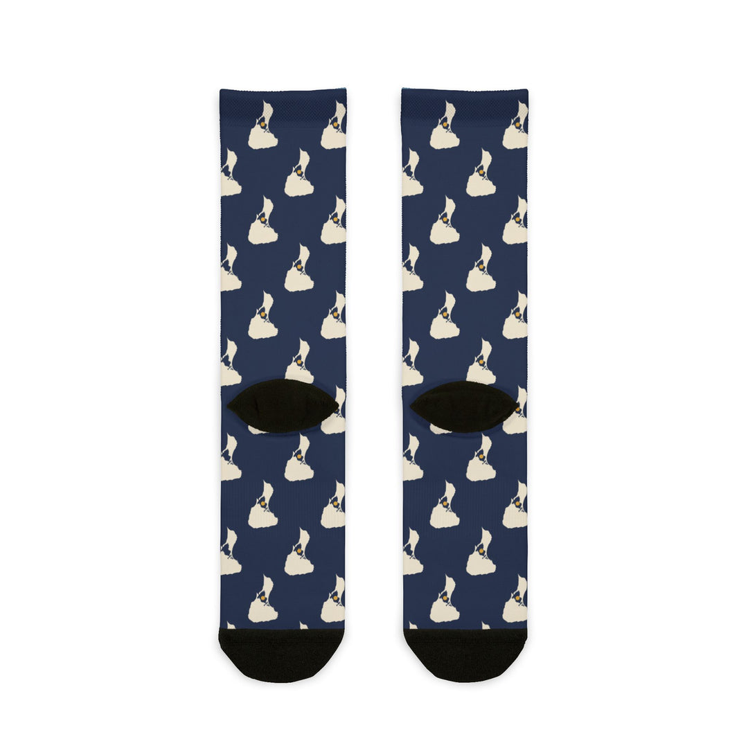 Block Island island-pattern crew socks - view 2 - BlockBoundRI