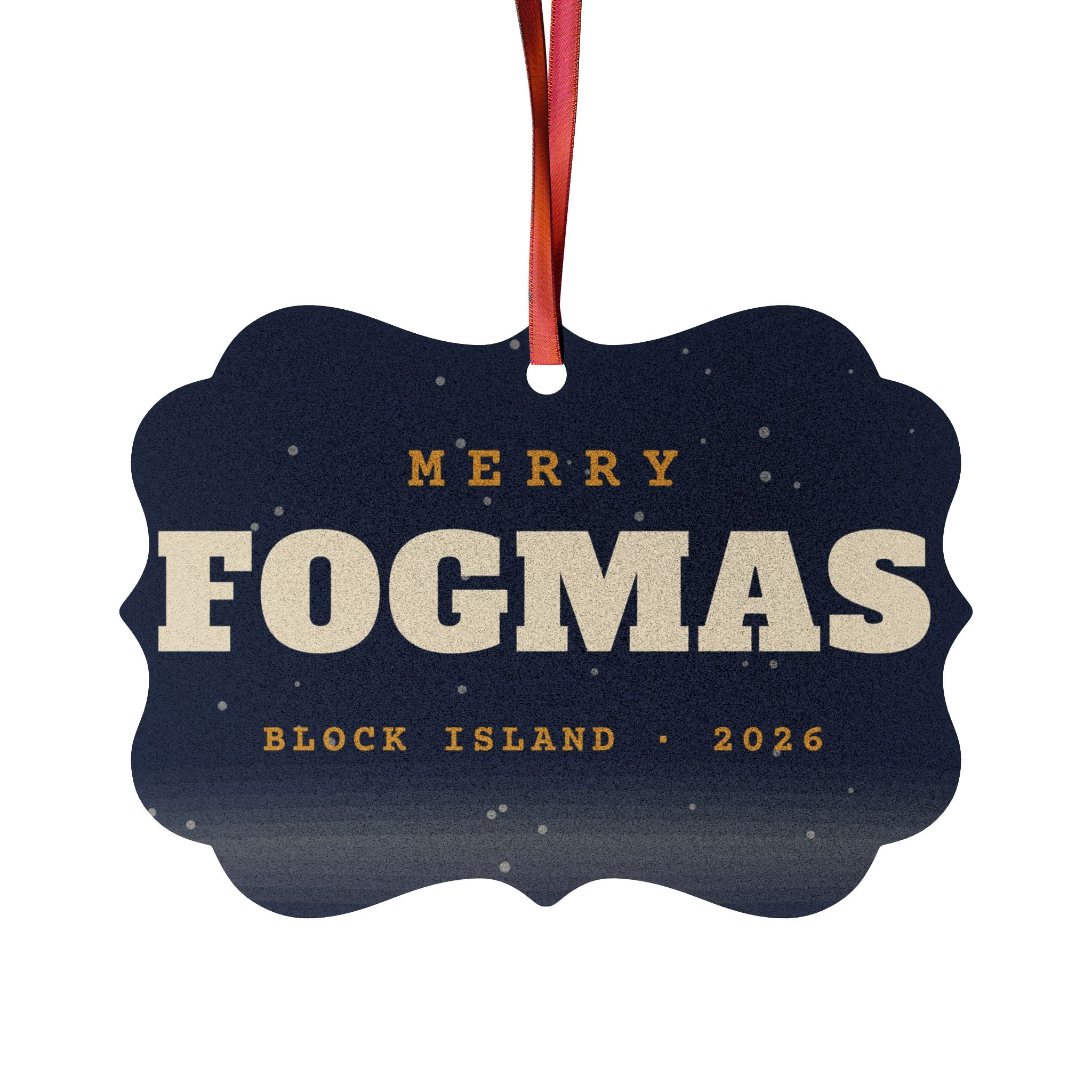 Merry Fogmas Block Island 2026 aluminum Christmas ornament - BlockBoundRI
