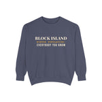 Block Island Winter Population crewneck sweatshirt in Denim - BlockBoundRI