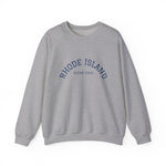 Rhode Island Varsity Crewneck Sweatshirt in Sport Grey, BlockBoundRI