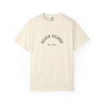 Block Island Est. 1661 Arch Tee, Garment-Dyed in Ivory, BlockBoundRI