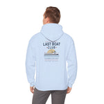 Last Boat Club hoodie: M/V BLOCK ISLAND ferry against a striped sunset, Block Island R.I. — view 54