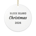 Back of Block Island Christmas 2026 ceramic ornament by BlockBoundRI