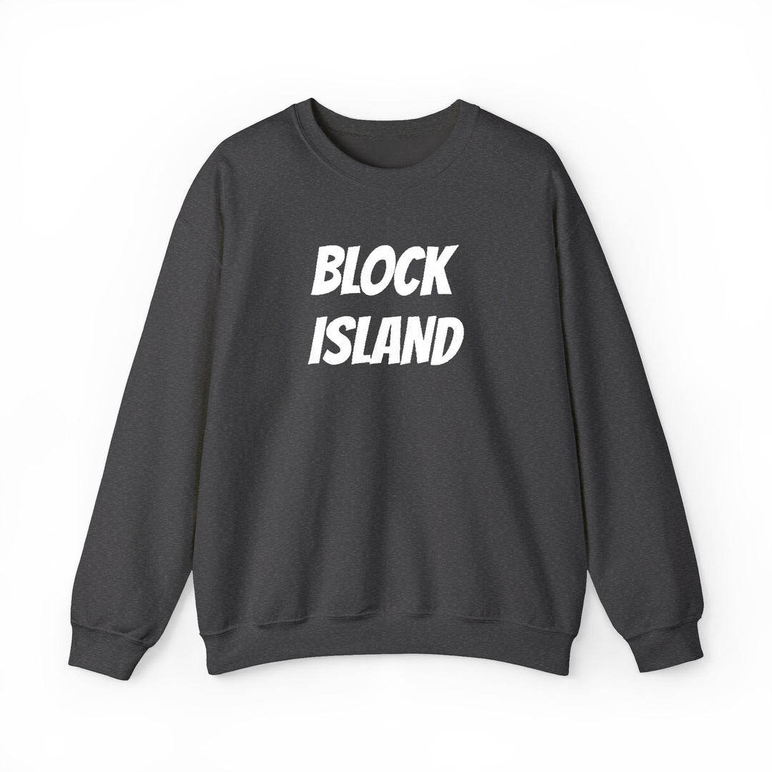 Block Island Embroidered Crewneck Sweatshirt in Dark Heather, BlockBoundRI
