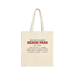 Block Island Beach Pass Canvas Tote Bag in Natural, BlockBoundRI