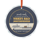 Dear Santa car ferry reservation Block Island glass Christmas ornament, additional view - BlockBoundRI