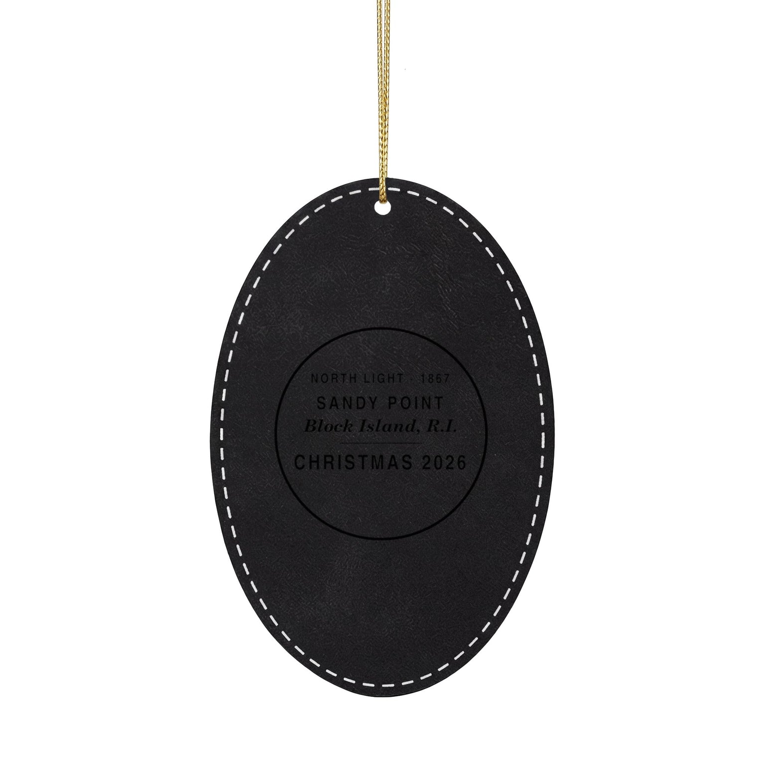 North Light Engraved Leatherette Ornament — Block Island's Original Christmas Light