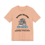 Block Island Summer Population T-Shirt in Heather Peach, BlockBoundRI