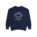 Ferry Standard Time crewneck: white clock face reading Now-ish, Soon, Later and Fog, Block Island R.I. — view 4