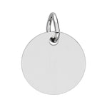 Round engraved Block Island charm with a cubic zirconia birthstone