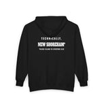 Technically New Shoreham Block Island full-zip hoodie in Black, back - BlockBoundRI
