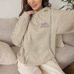 Last Boat Club hoodie: M/V BLOCK ISLAND ferry against a striped sunset, Block Island R.I. — view 23