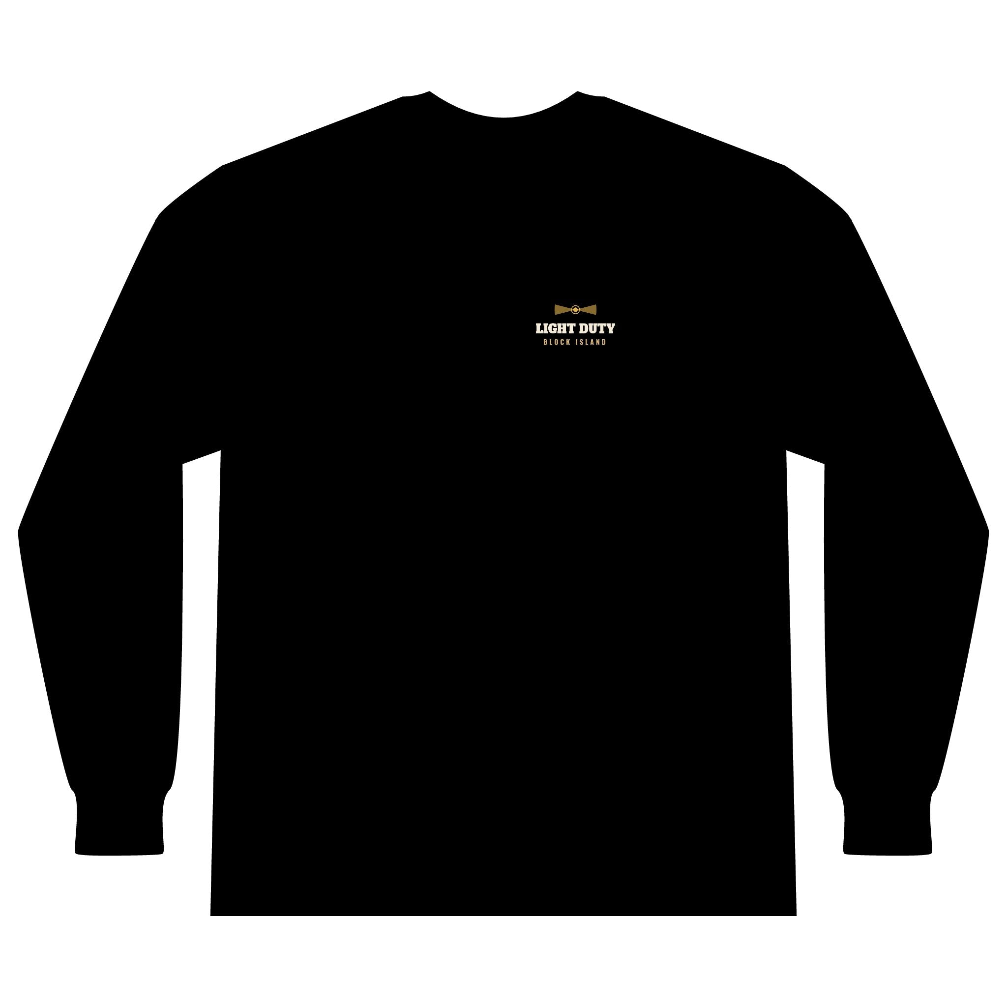 Light Duty Block Island lighthouses men's thermal long sleeve in Black - BlockBoundRI