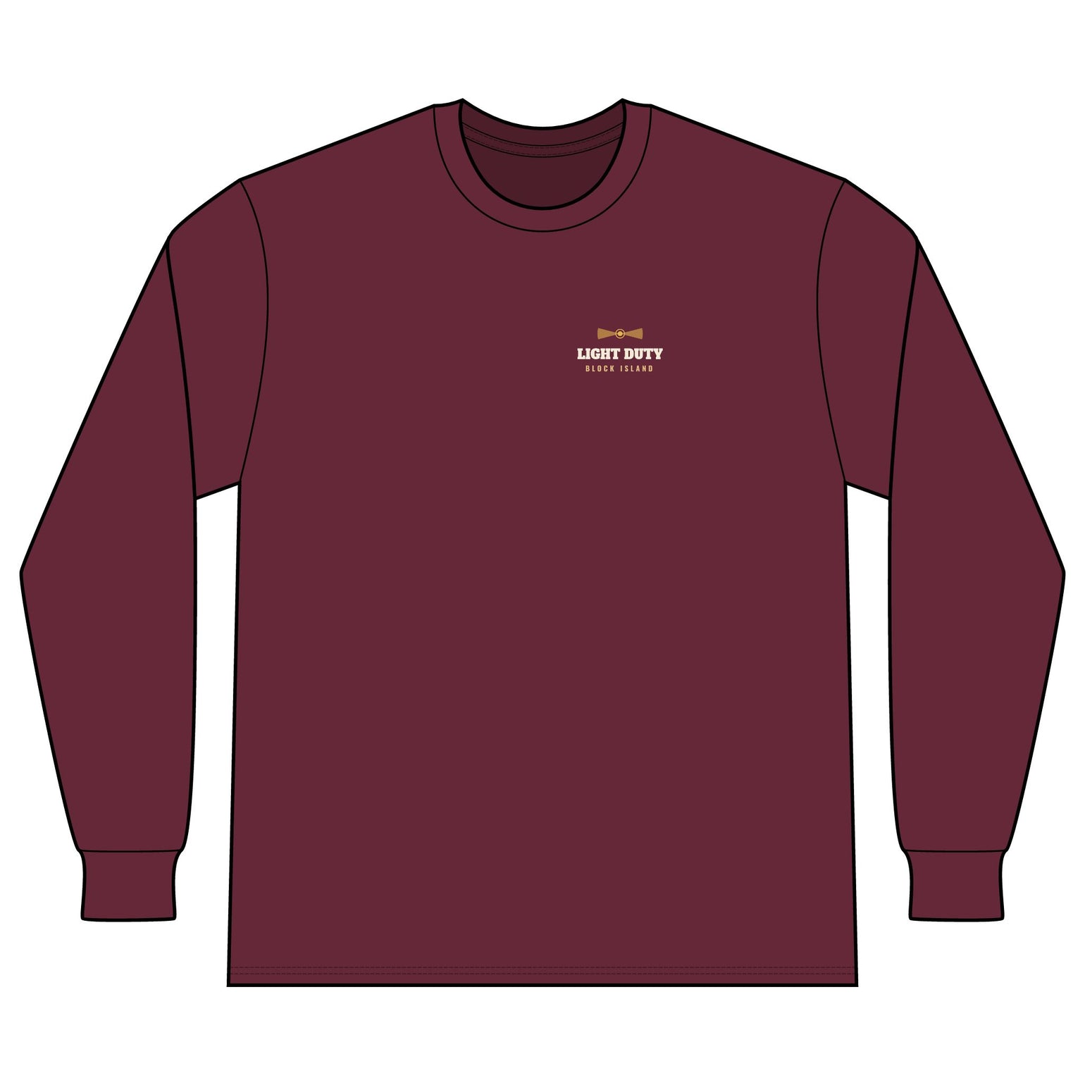 Light Duty Block Island lighthouses men's thermal long sleeve in Maroon - BlockBoundRI