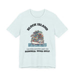Block Island Summer Population T-Shirt in Heather Ice Blue, BlockBoundRI