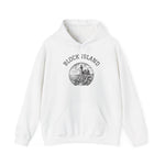 Southeast Light Hoodie, Block Island Lighthouse in White, BlockBoundRI