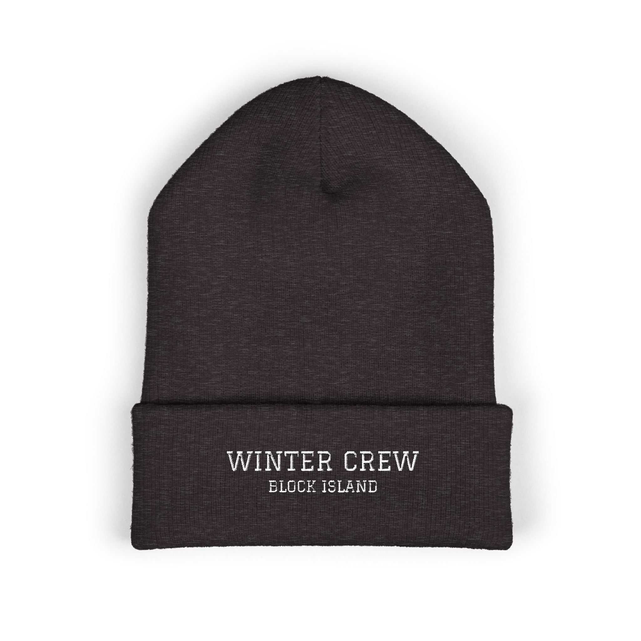 Winter Crew Block Island embroidered beanie in Dark Grey - BlockBoundRI