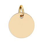 Round engraved Block Island charm with a cubic zirconia birthstone