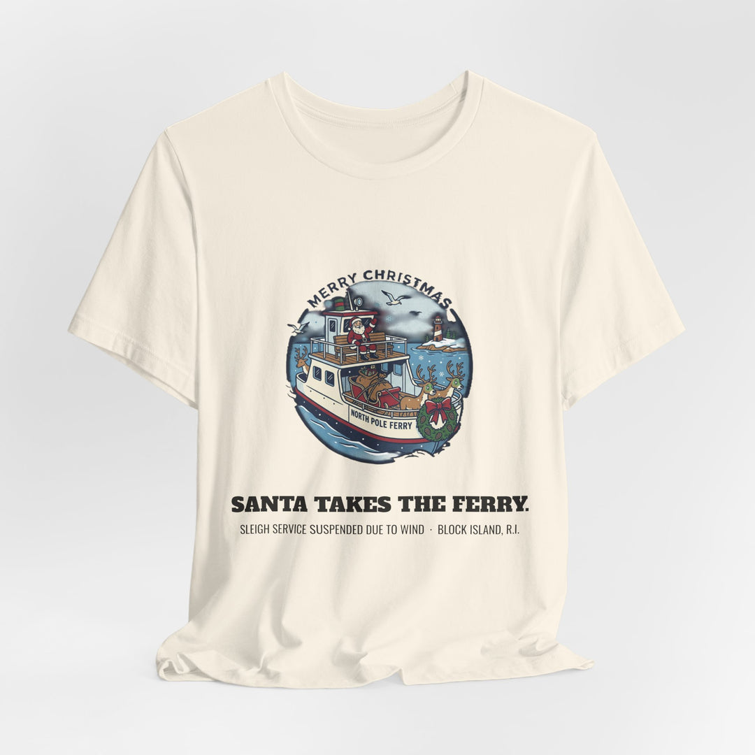 Santa Takes the Ferry Block Island Christmas T-Shirt by BlockBoundRI, photo 14