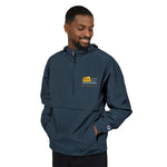 Champion packable anorak with embroidered Mohegan Bluffs cliff and surf mark on the left chest — view 14