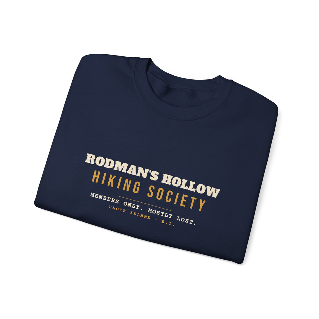 Rodman's Hollow Hiking Society Block Island crewneck sweatshirt, view 2 - BlockBoundRI
