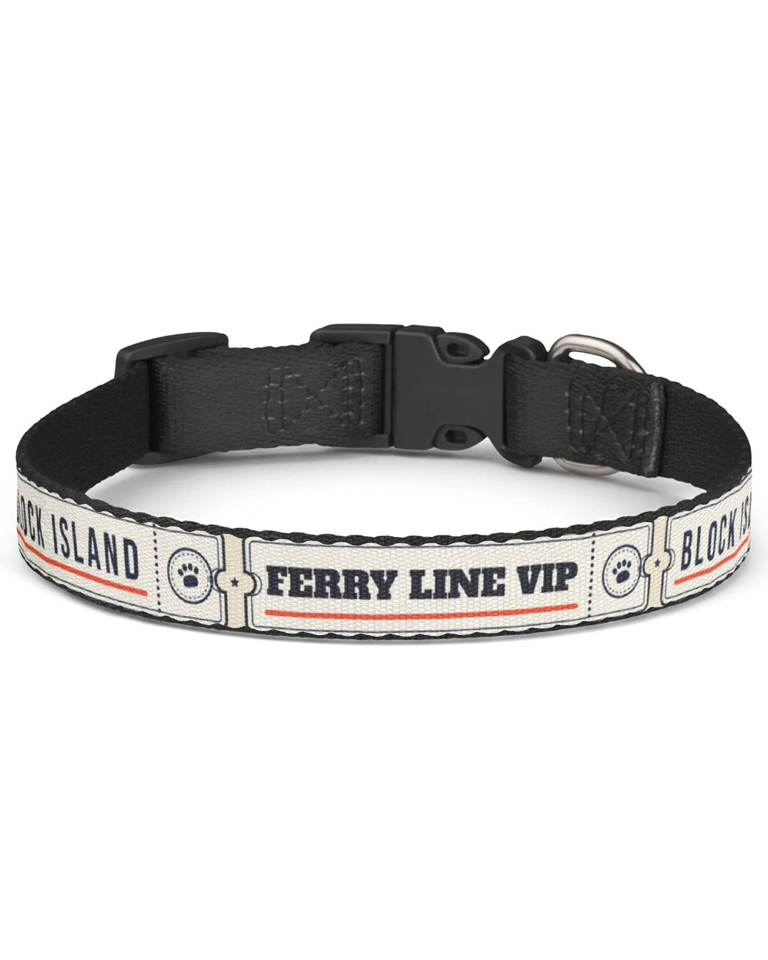 Ferry Line VIP Dog Collar — Funny Block Island Ticket-Stub Clip-On Collar