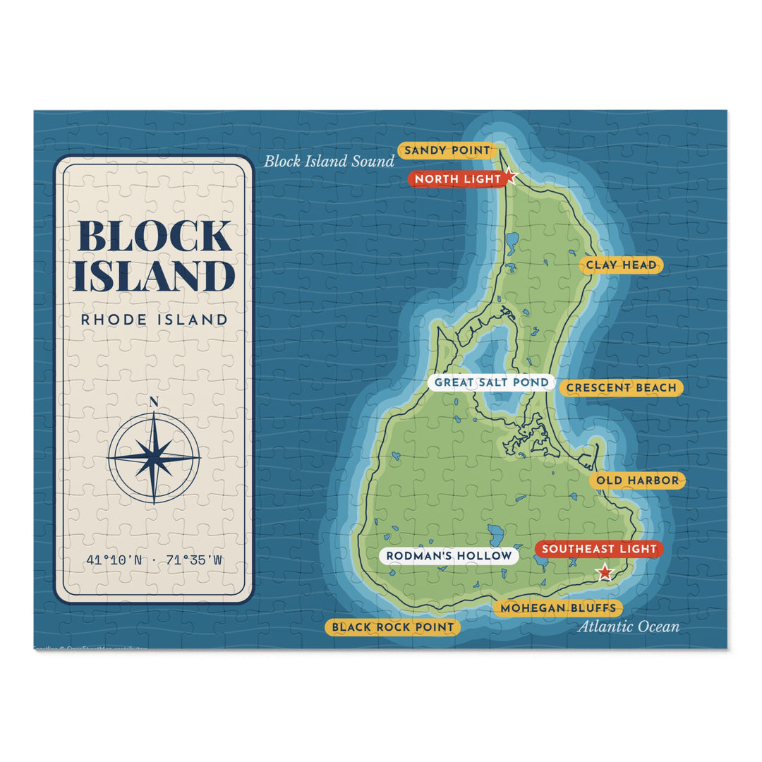 Block Island map jigsaw puzzle - view 1 - BlockBoundRI