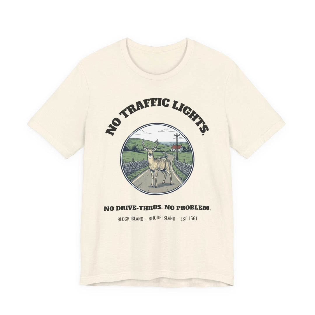 Block Island No Traffic Lights T-Shirt in Natural, BlockBoundRI