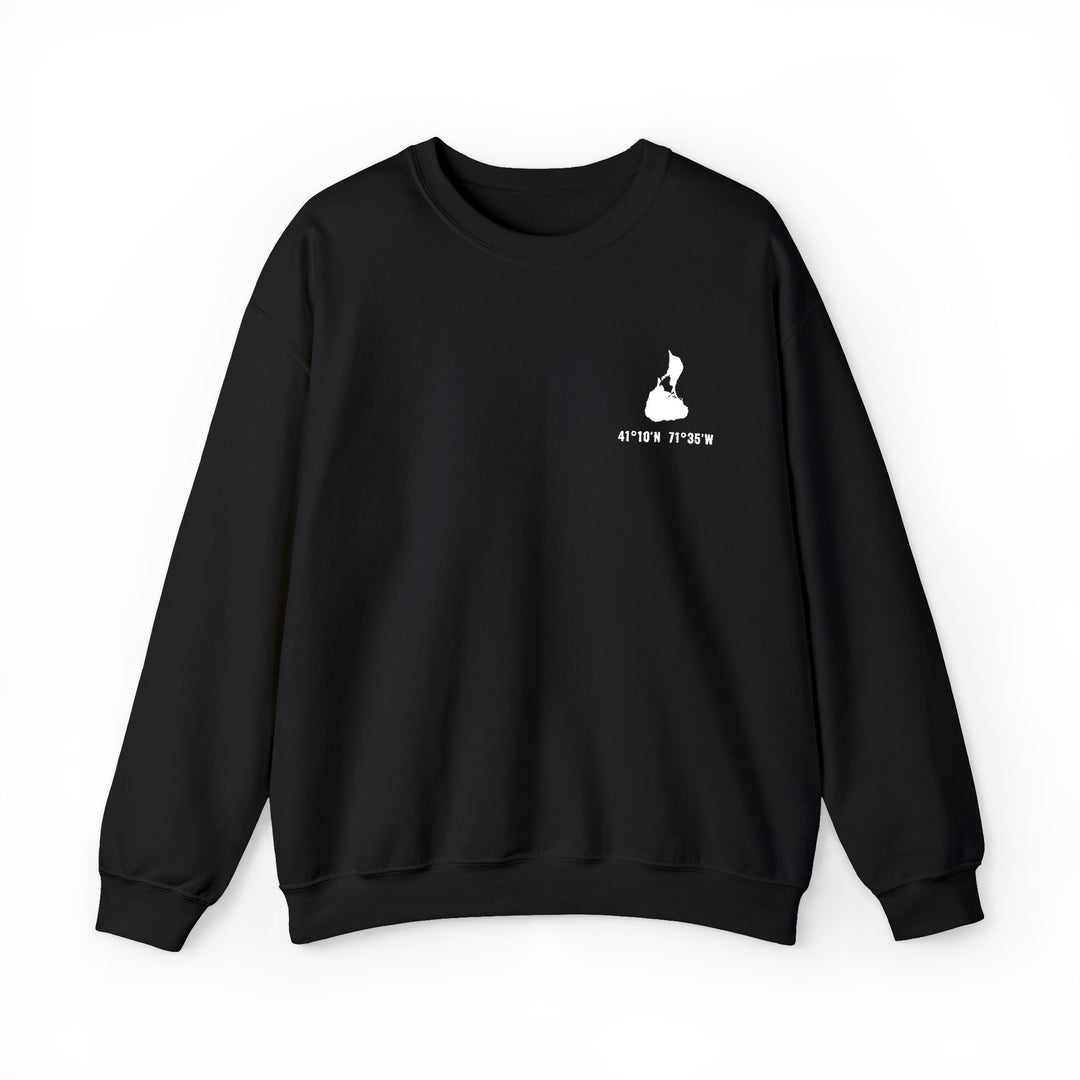 Block Island coordinates embroidered crewneck - view 2 - BlockBoundRI