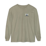 Block Island Fog Index long sleeve: five fog levels from Clear to Island Classic with ferry illustrations — view 2