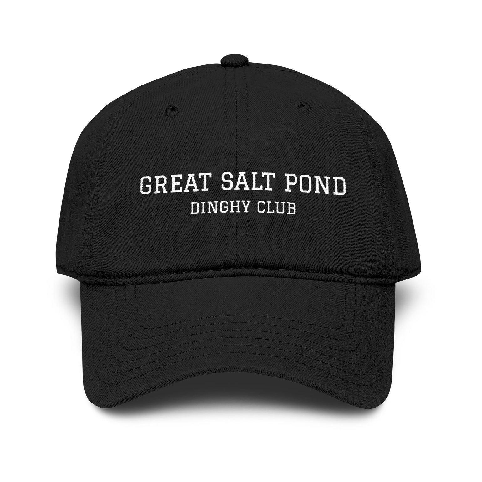 Great Salt Pond Dinghy Club Block Island embroidered dad hat in Black - BlockBoundRI