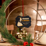 Merry and Bright Block Island lighthouses aluminum Christmas ornament, view 3 - BlockBoundRI
