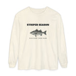 Striper Season Long Sleeve Shirt, Block Island Fishing in Ivory, BlockBoundRI