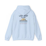 Last Boat Club hoodie: M/V BLOCK ISLAND ferry against a striped sunset, Block Island R.I. — view 44