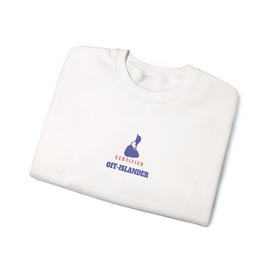 Certified Off-Islander embroidered Block Island crewneck sweatshirt, additional view - BlockBoundRI