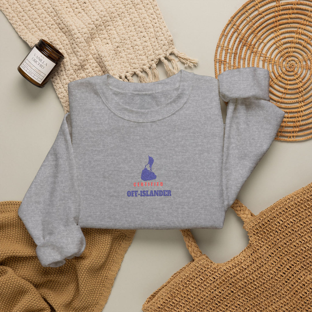Certified Off-Islander Embroidered Block Island Crewneck