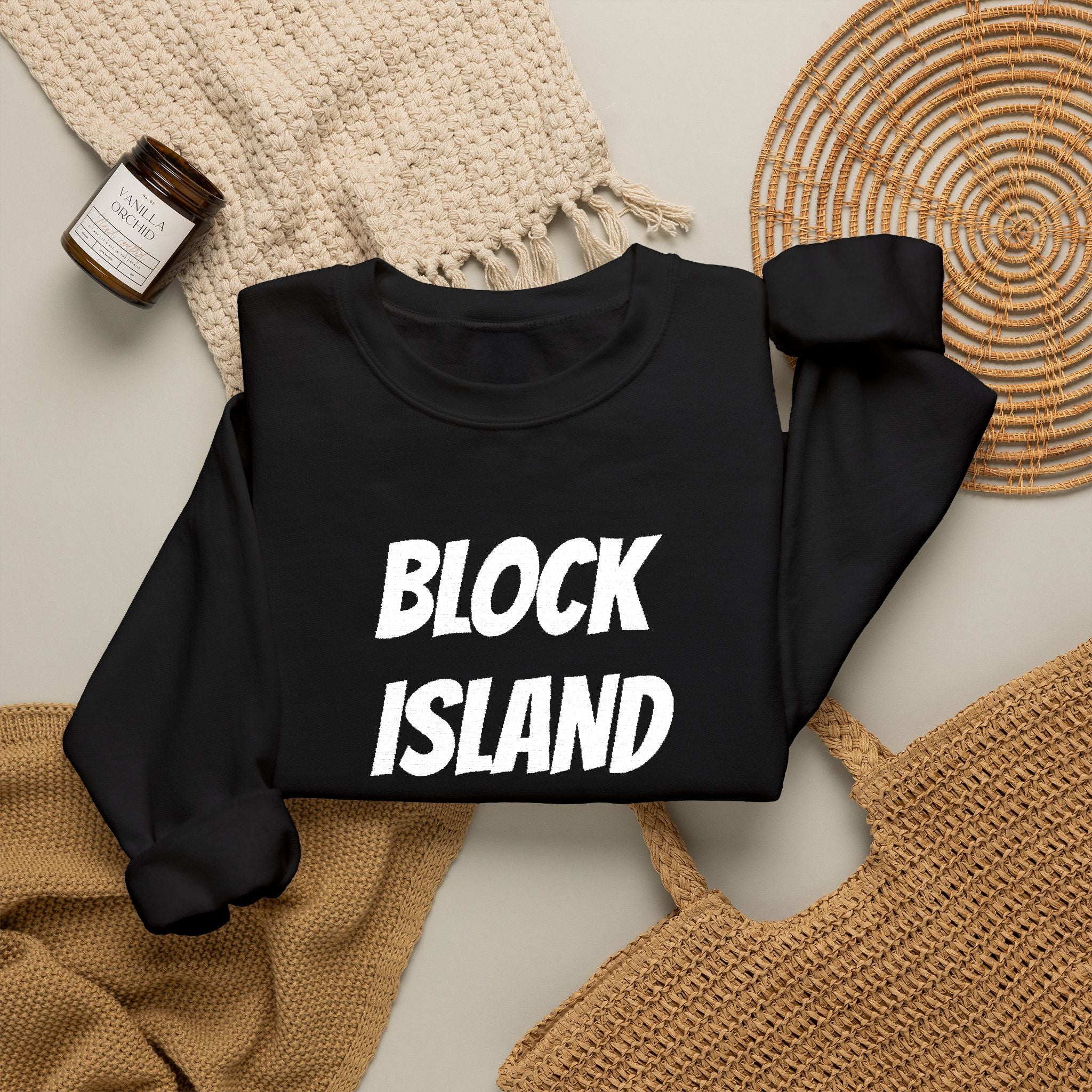 Block Island Crewneck Sweatshirt — Embroidered Pullover