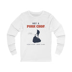 Not a Pork Chop Block Island map long sleeve tee in White - BlockBoundRI