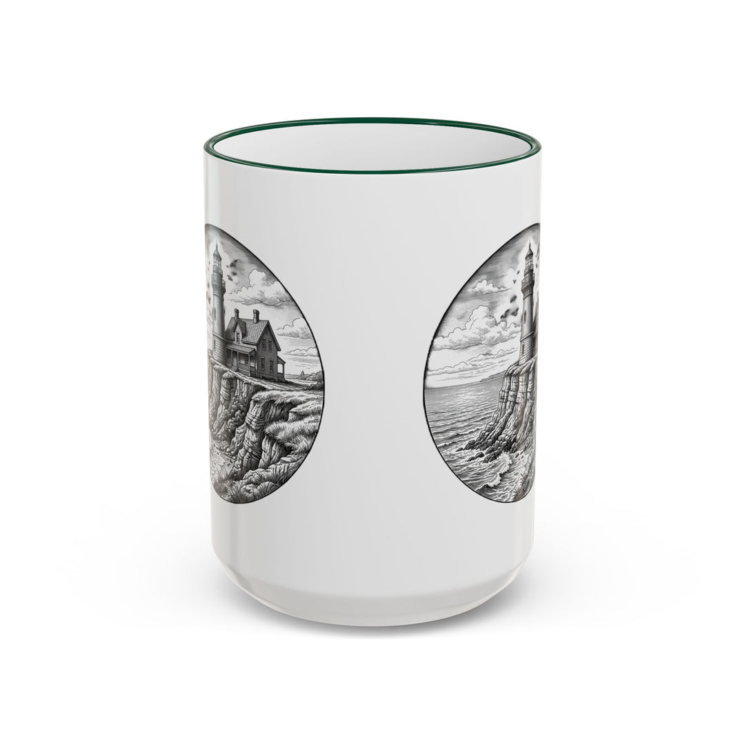Southeast Light Mug, Block Island Lighthouse in Green, BlockBoundRI