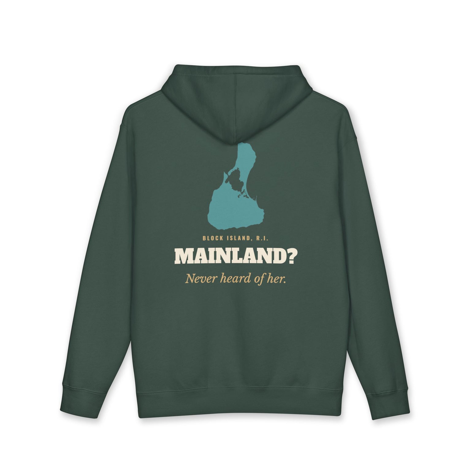 Mainland? Never Heard of Her Block Island heavyweight hoodie, additional view - BlockBoundRI