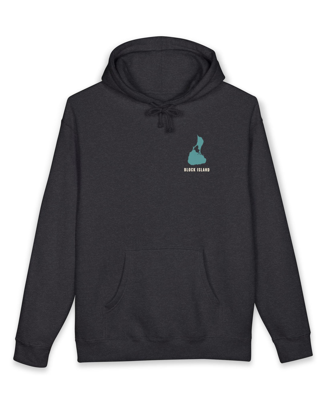Mainland? Never Heard of Her Block Island heavyweight hoodie in Charcoal Heather - BlockBoundRI