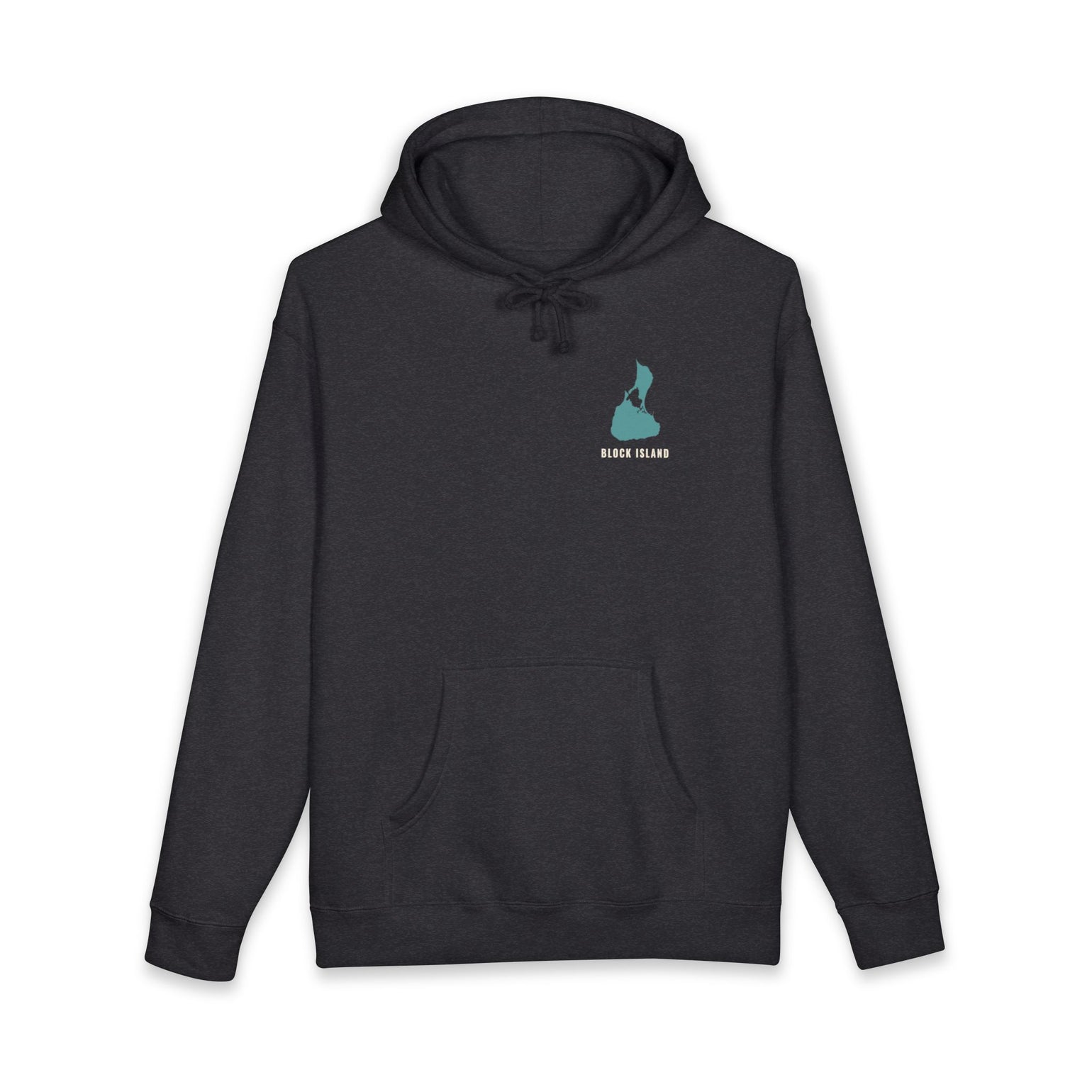 Mainland? Never Heard of Her Block Island heavyweight hoodie in Charcoal Heather - BlockBoundRI