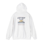 Last Boat Club hoodie: M/V BLOCK ISLAND ferry against a striped sunset, Block Island R.I. — view 6