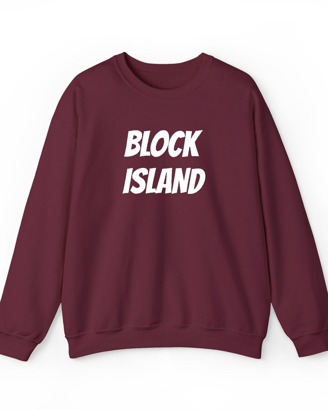 Block Island Embroidered Crewneck Sweatshirt in Maroon, BlockBoundRI