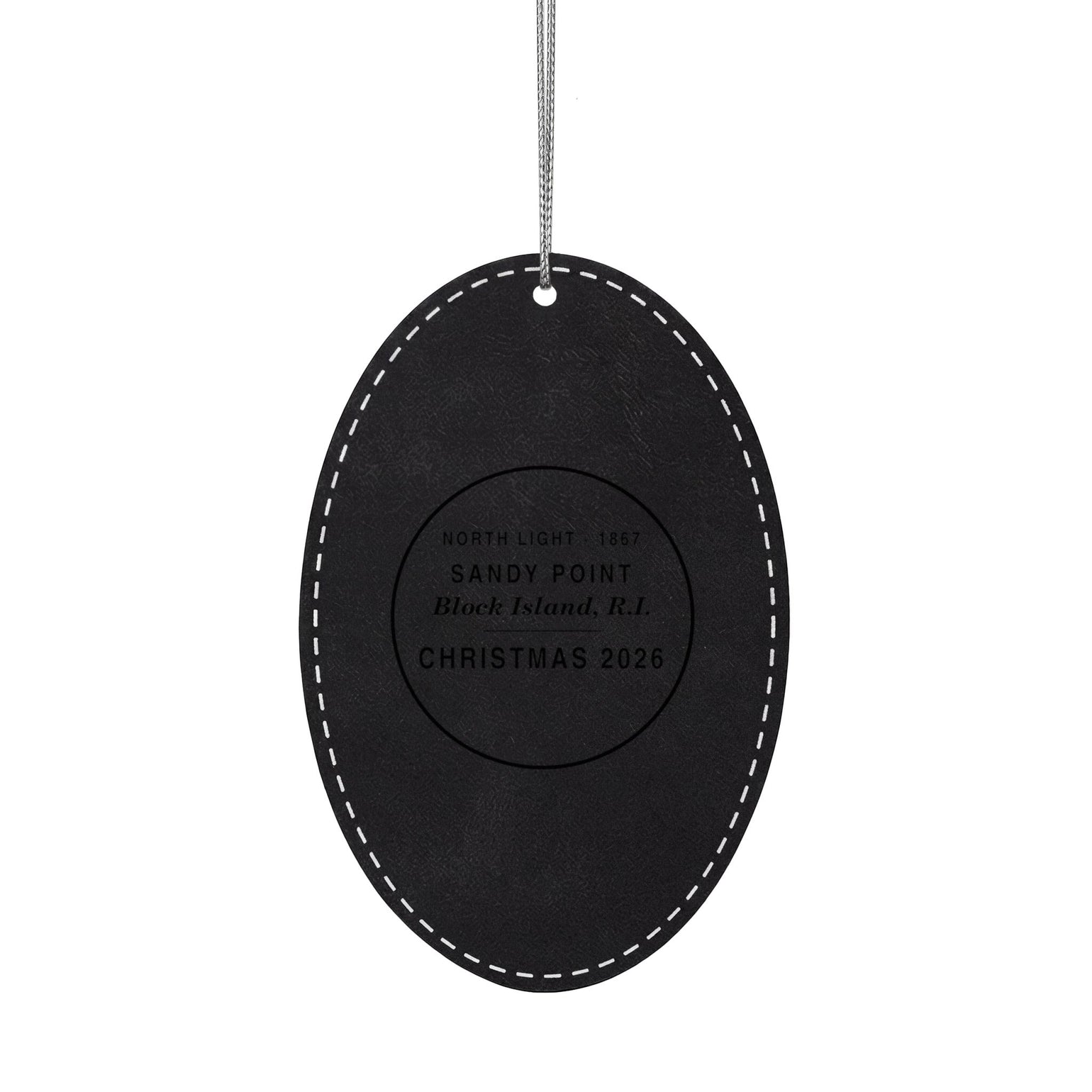 North Light Engraved Leatherette Ornament — Block Island's Original Christmas Light