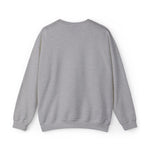 Crewneck sweatshirt with BLOCK ISLAND embroidered in arched varsity letters over a stitched Block Island map and RHODE ISLAND