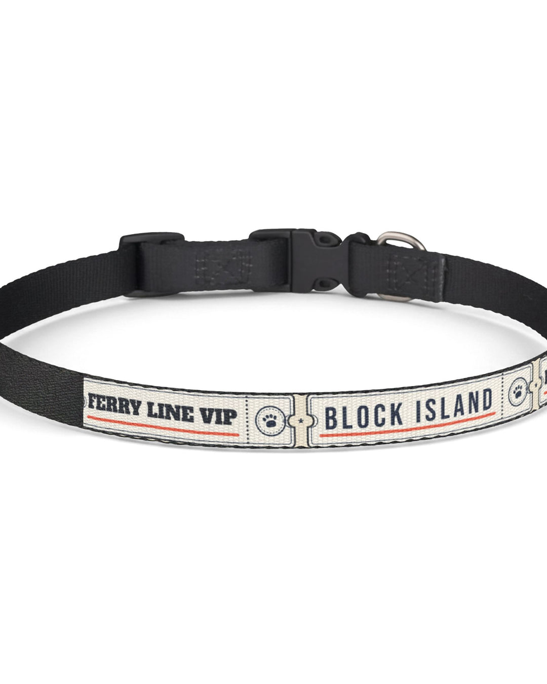 Ferry Line VIP Dog Collar — Funny Block Island Ticket-Stub Clip-On Collar