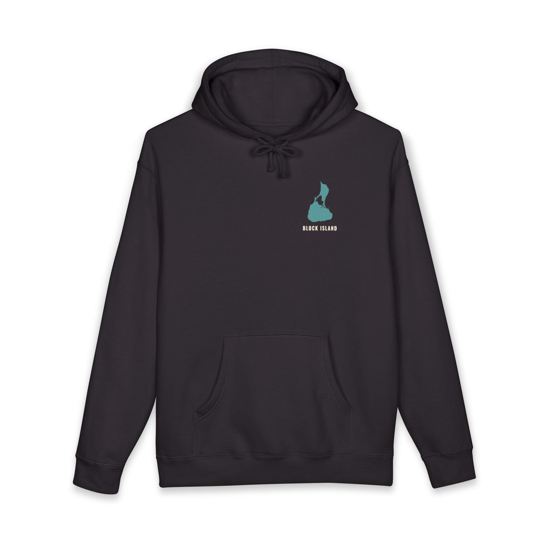 Mainland? Never Heard of Her Block Island heavyweight hoodie in Black - BlockBoundRI