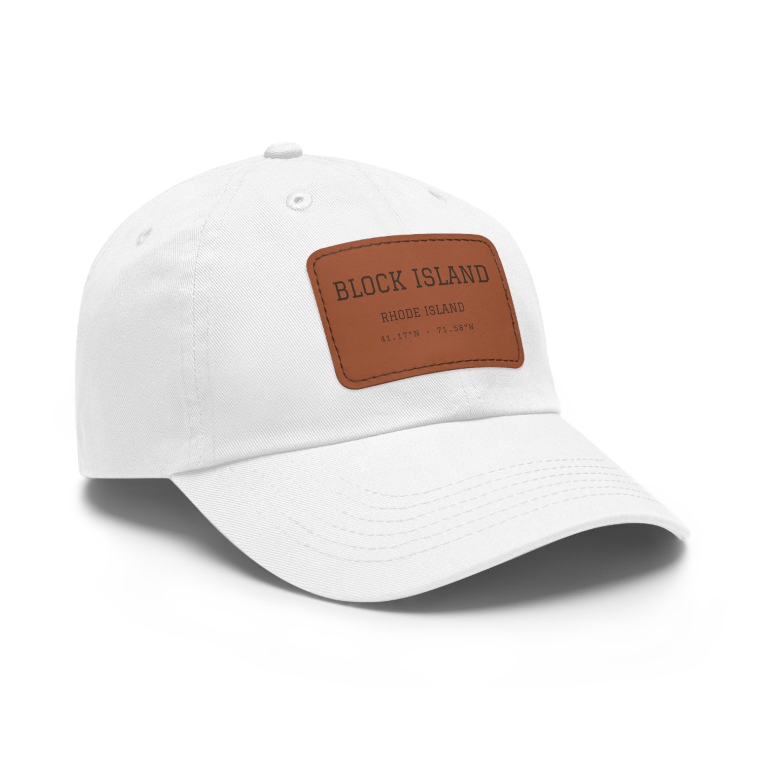 Block Island Coordinates Leather Patch Hat by BlockBoundRI, photo 5